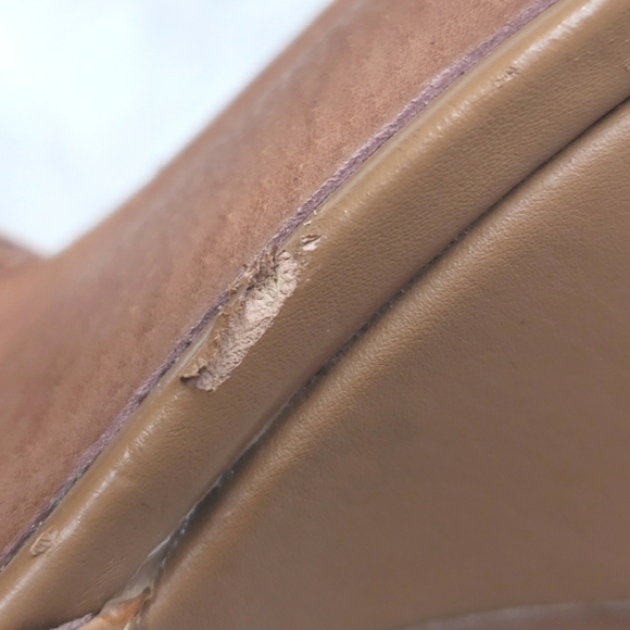 Jeffrey Campbell Tan Leather Wedge Sandals 6 Ankle strap - Picture 9 of 12